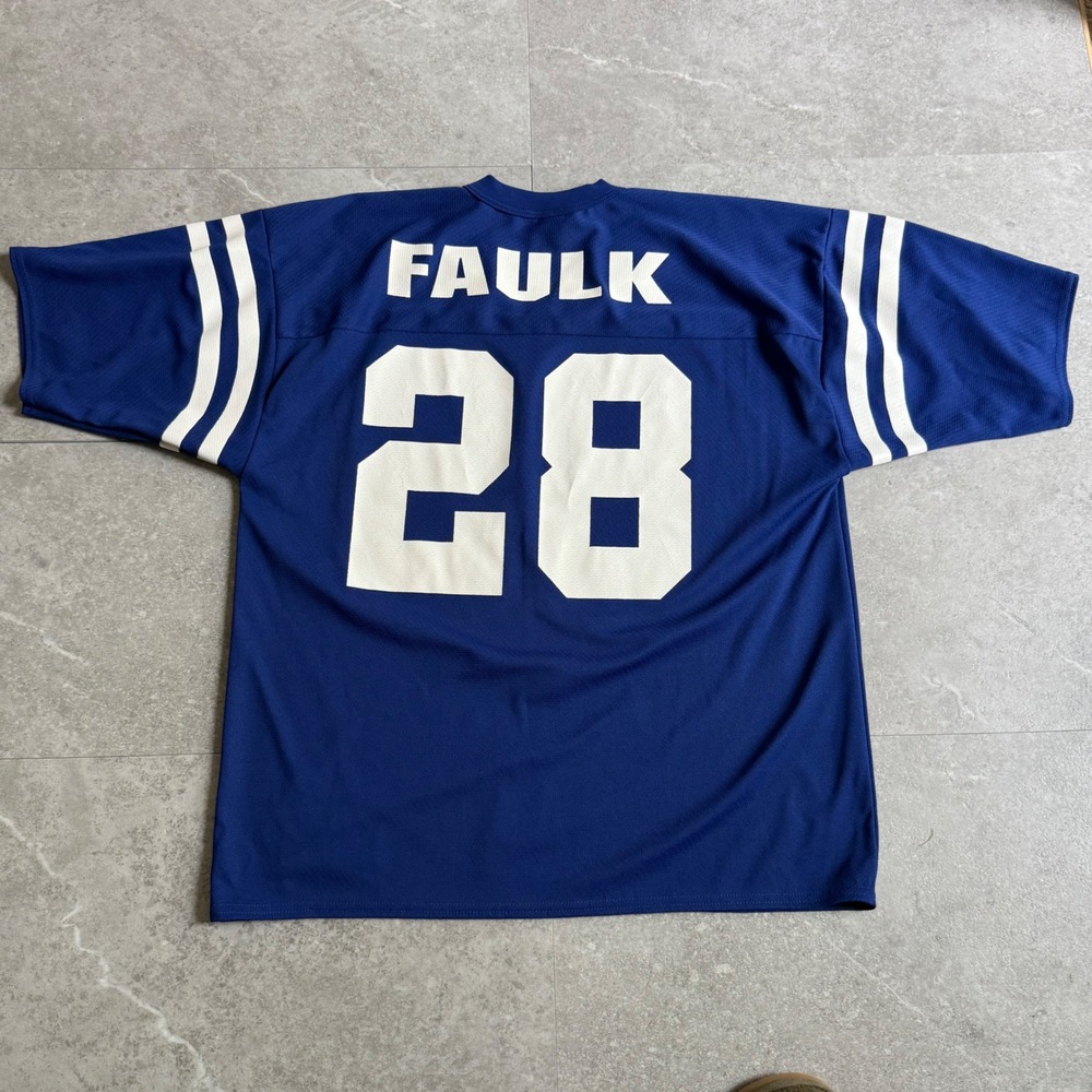 Vintage Logo 7 Marshall Faulk Indianapolis Colts Jersey Large